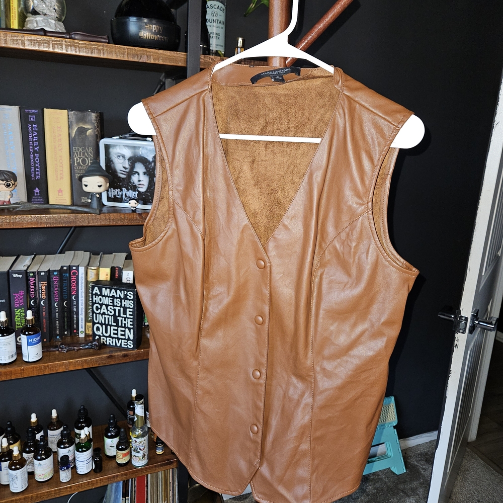 Marc New York Tan Faux Leather Vest